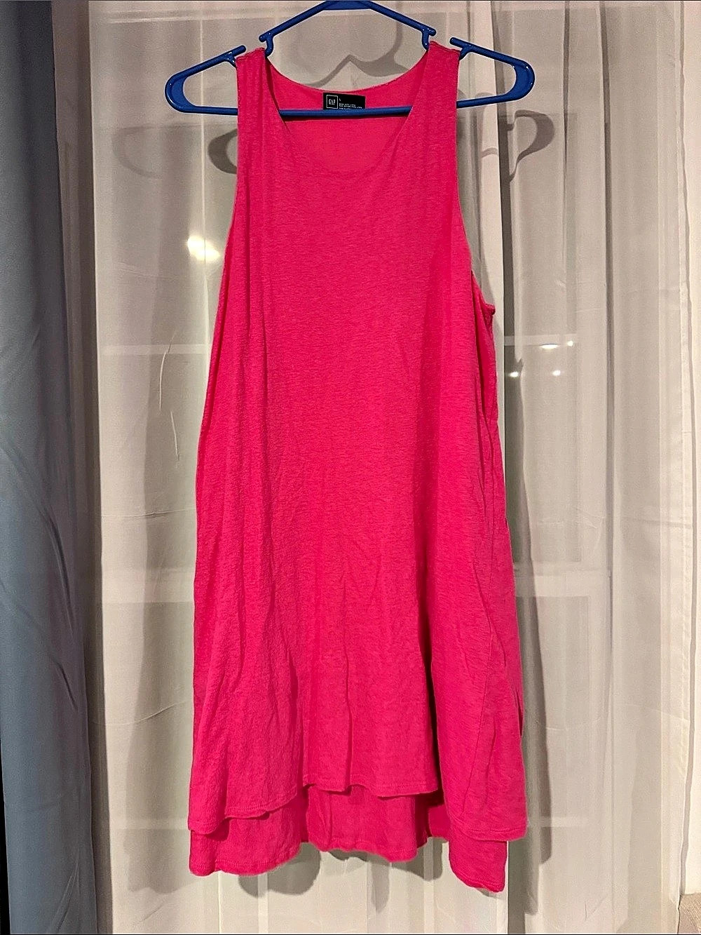 Gap Linen Cotton Tank Dress in Pink Size Large